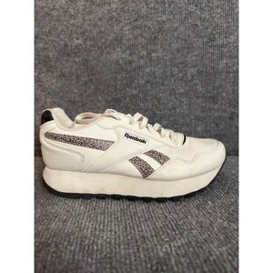 Reebok Classic Leather Leopard Print Platform Sneakers White Womens Size 7.5